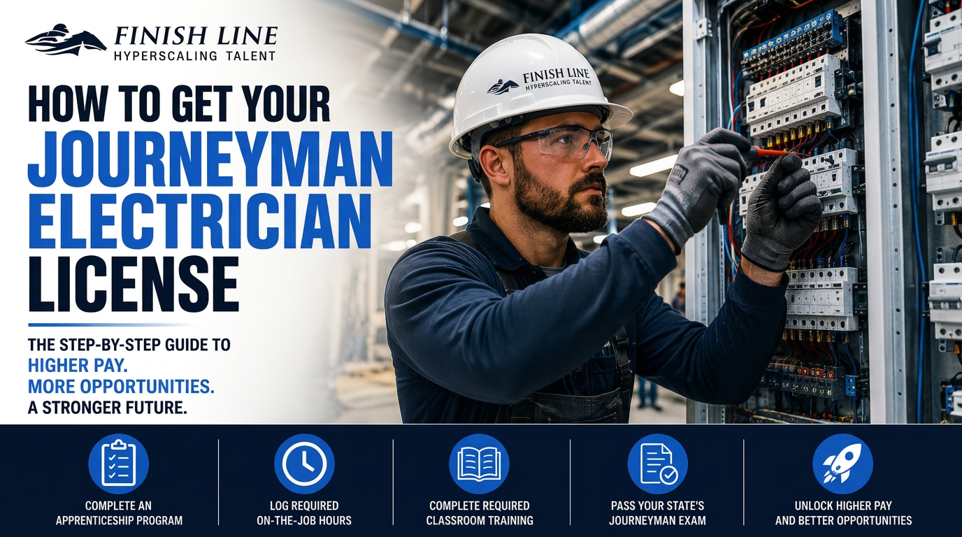 Licensed journeyman electrician in a hard hat working inside an industrial electrical panel